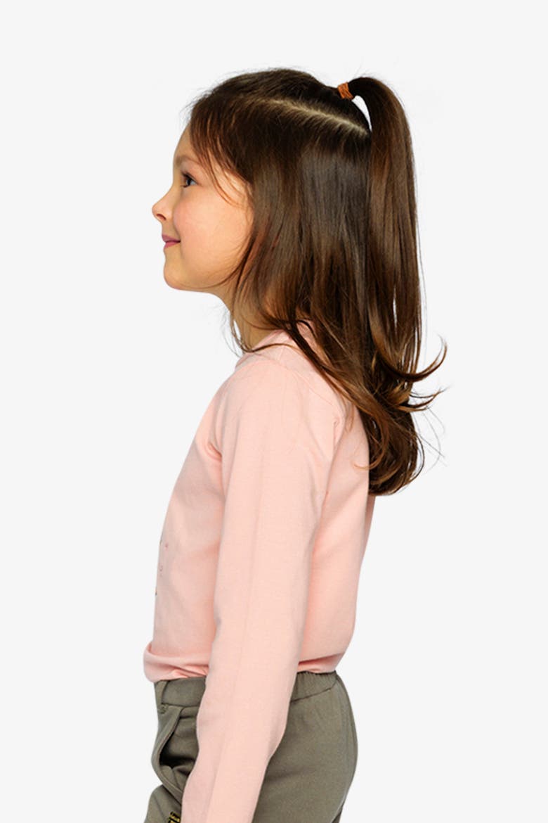 Organic Cotton Textured Flower Jersey T-Shirt, Alternate, color, Pale Dusty Pink