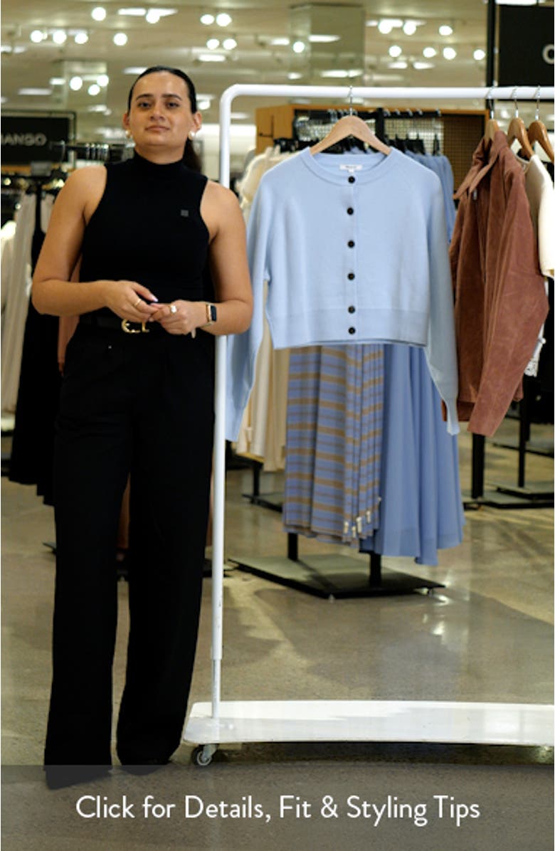 Raglan Sleeve Crop Merino Wool Cardigan, sales video thumbnail