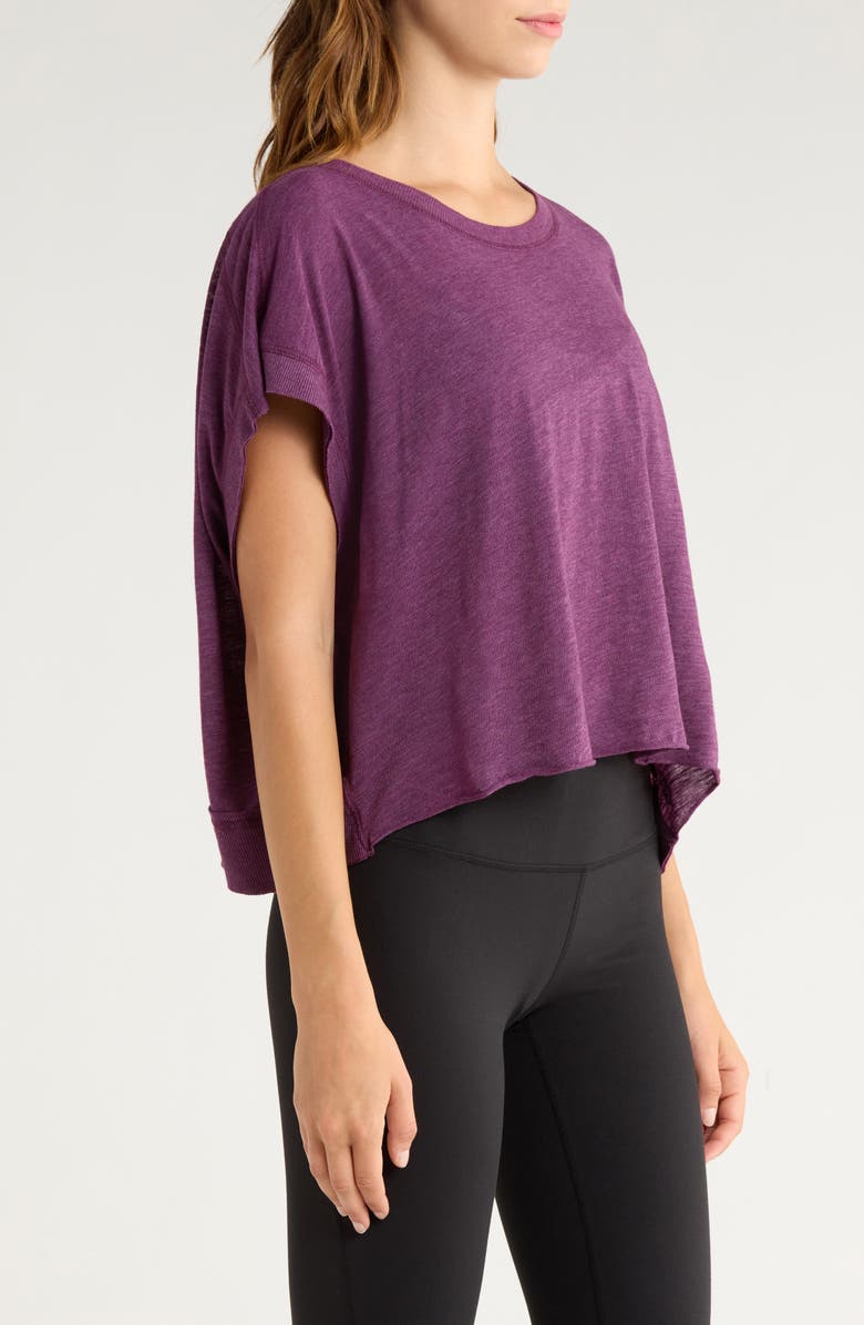 Free People FP Movement My Tee Time Open Back T-Shirt, Alternate, color, Black Cherry