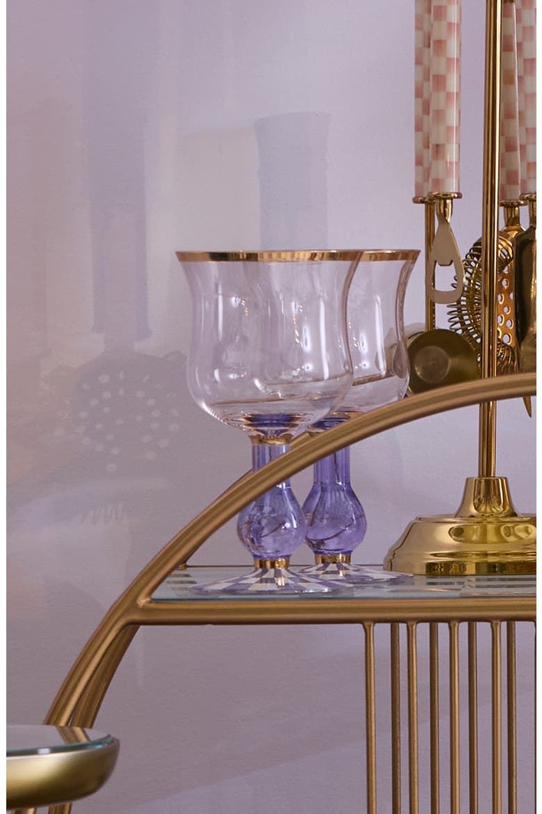 Violet Check Wine Glass, Alternate, color, VIOLET