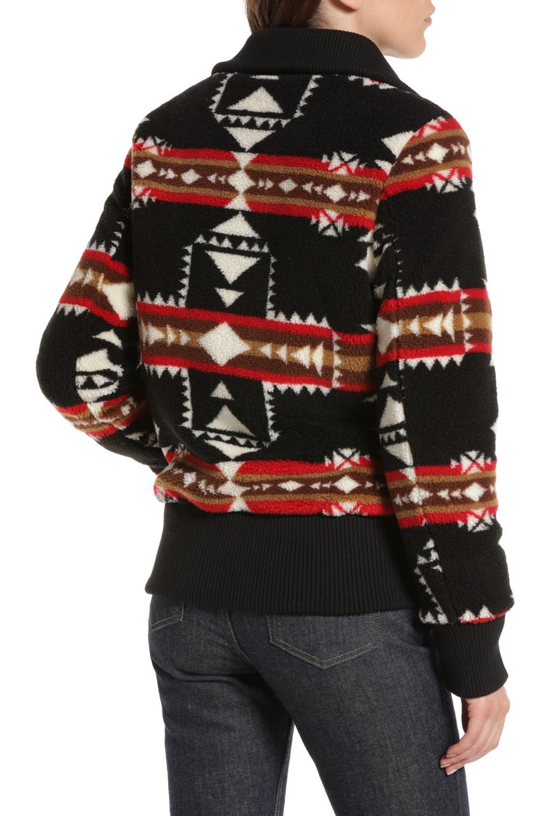 Foxglove Fleece Bomber Jacket, Alternate, color, CROSSROADS BLACK