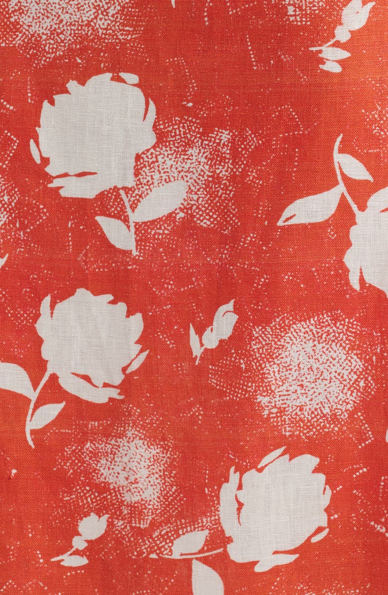 Faithfull the Brand Martina Floral Linen Maxi Skirt, Alternate, color, Sunrose Rosso