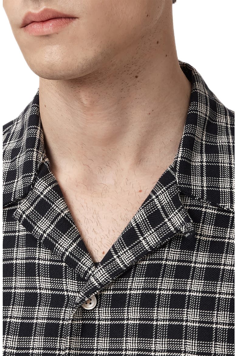 Horton Plaid Cotton Button-Up Shirt, Alternate, color, SALEM BLACK