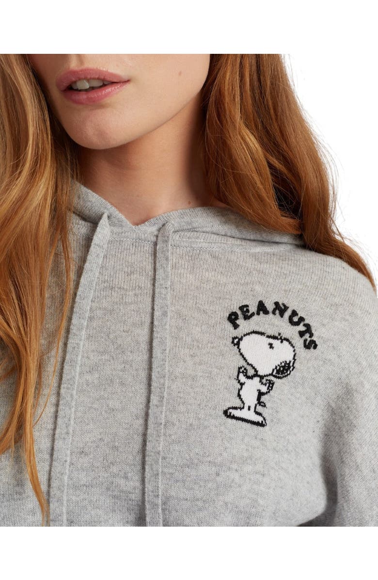 Chinti & Parker Wool-Cashmere Peanuts Athletics Dpt Hoodie, Alternate, color, Light Grey
