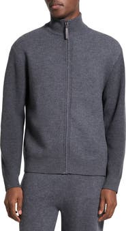 Theory Boiled Merino Wool Zip Cardigan