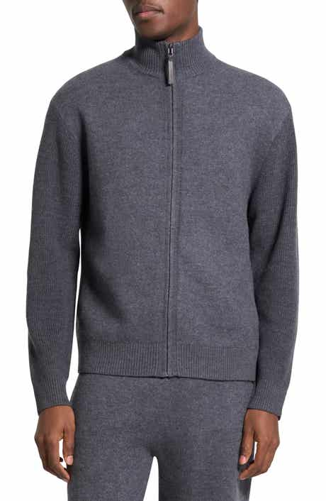 Theory Boiled Merino Wool Zip Cardigan