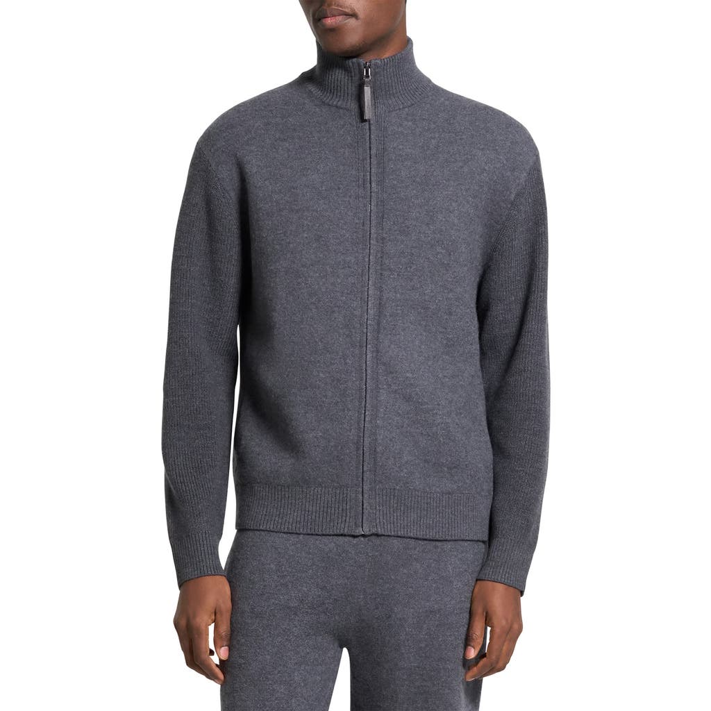 Theory Long Sleeve Relaxed Fit Wool Turtle Neck Sweater In Blue