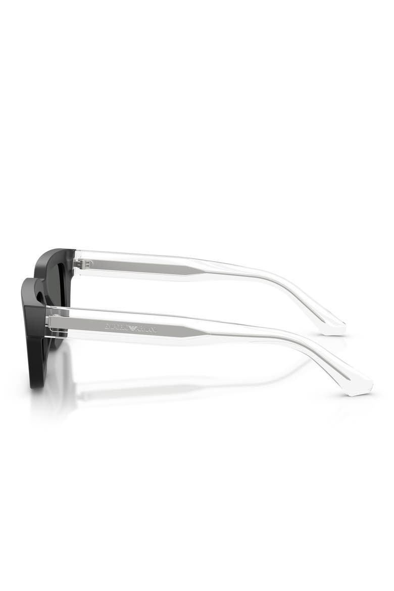 51mm Rectangle Sunglasses, Alternate, color, MATTE BLACK / DARK GREY