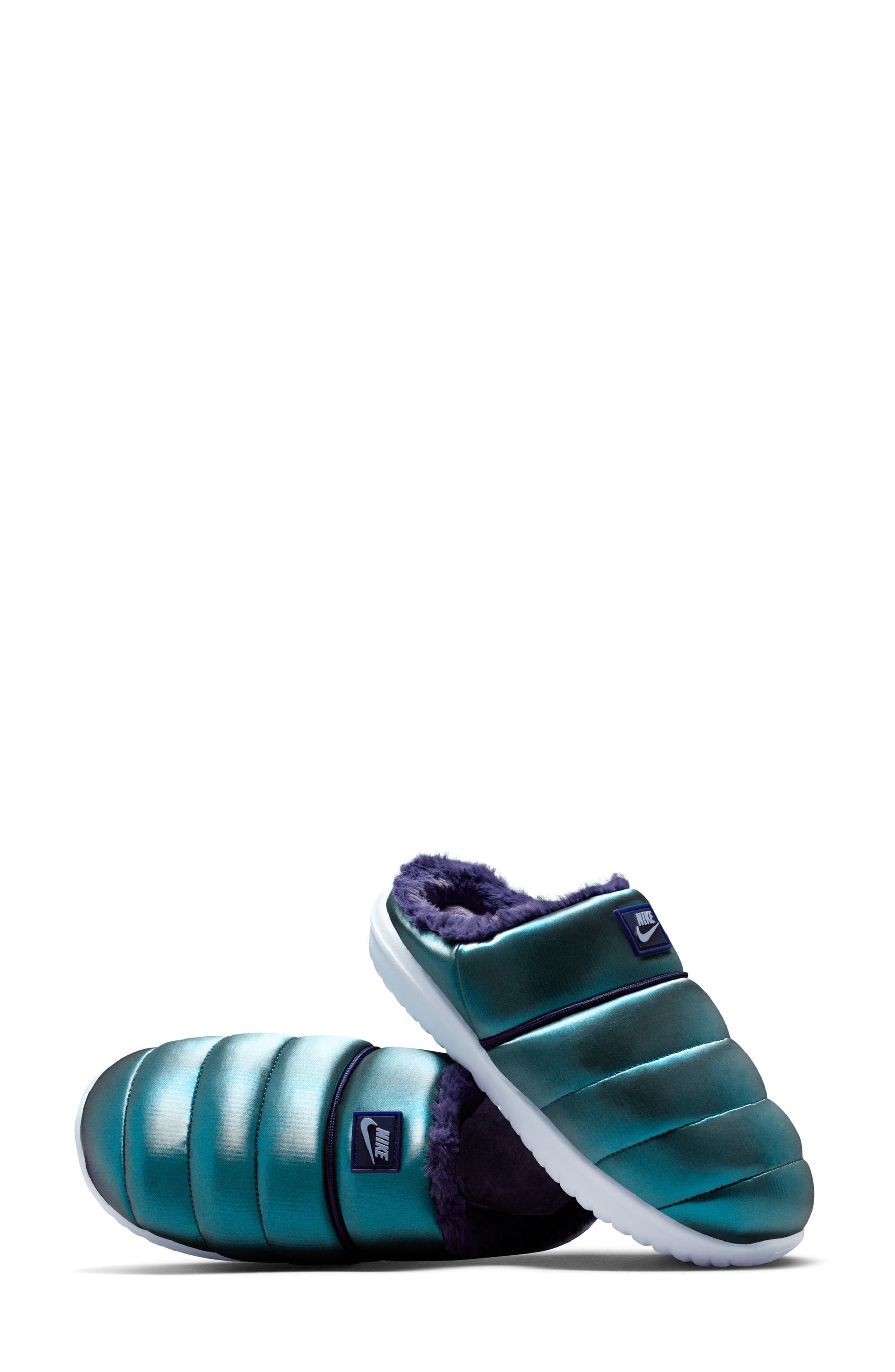 Nike Burrow SE Fleece Lined Slipper, Alternate, color, Ghost/ Ghost/ Purple