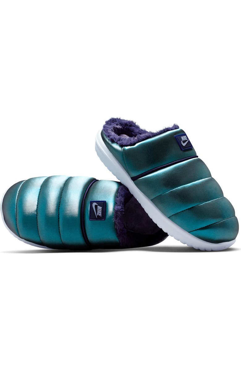 Nike Burrow SE Fleece Lined Slipper, Alternate, color, Ghost/ Ghost/ Purple