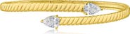 CZ by Kenneth Jay Lane Pear Cut Cubic Zirconia Textured Bypass Bracelet
