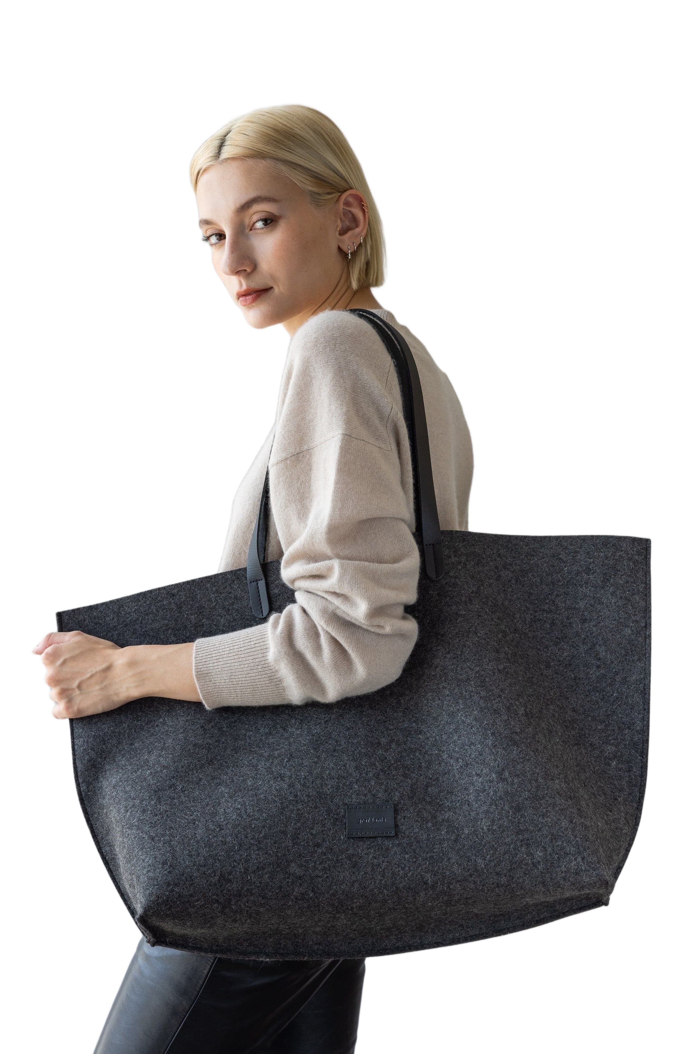 Graf Lantz Hana Merino Wool Boat Bag, Alternate, color, Charcoal