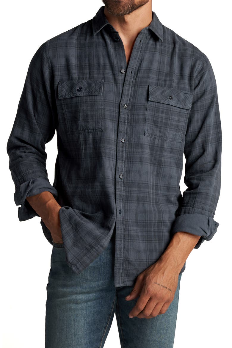Redding Plaid Flannel Button-Up Shirt, Main, color, SLATE PLAID