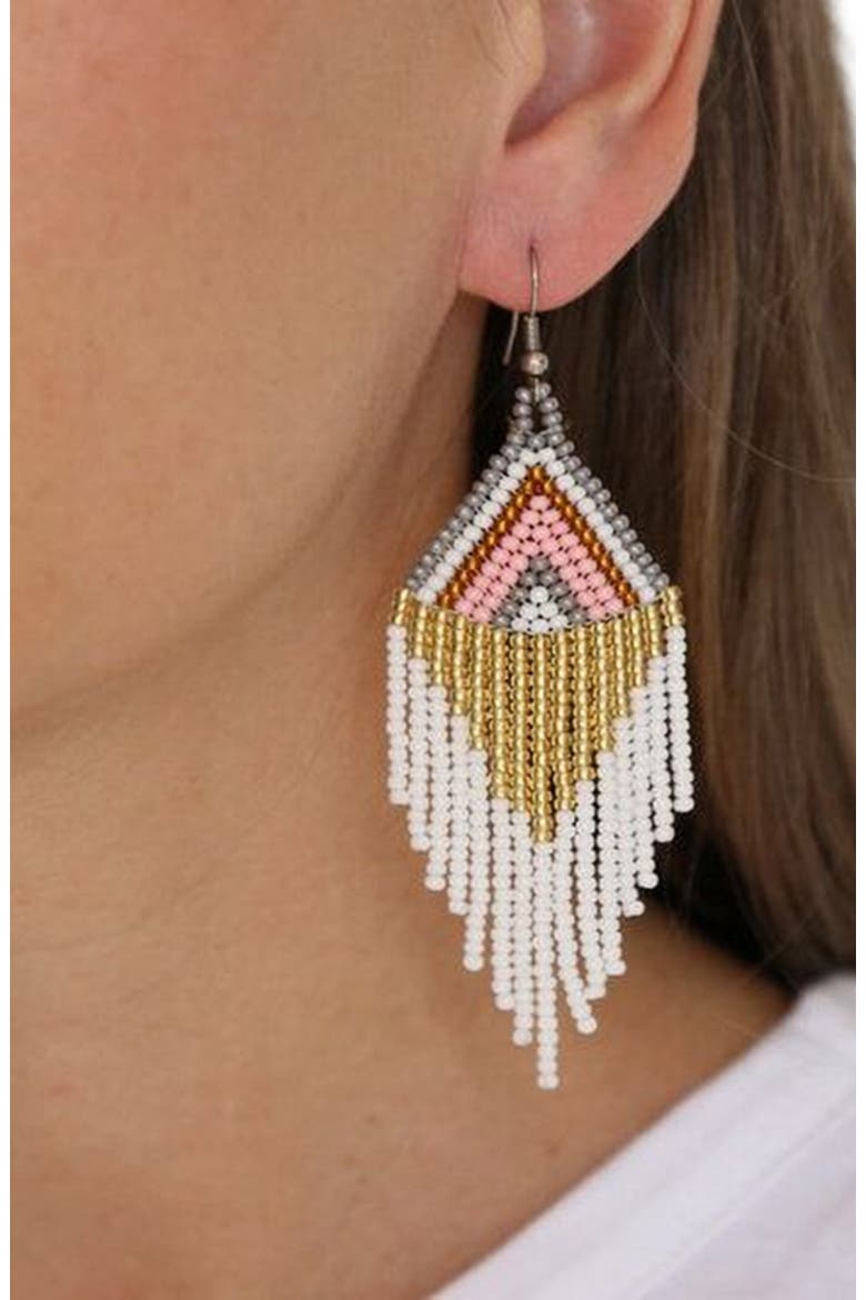 Embera Earrings, Alternate, color, Pink Multi