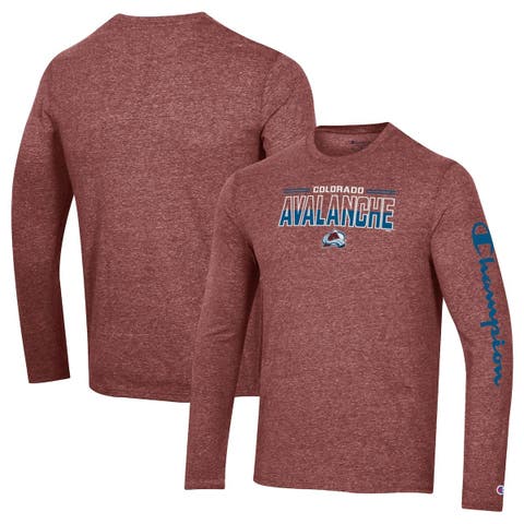 Men's Champion Heather Burgundy Colorado Avalanche Tri-Blend Long Sleeve T-Shirt