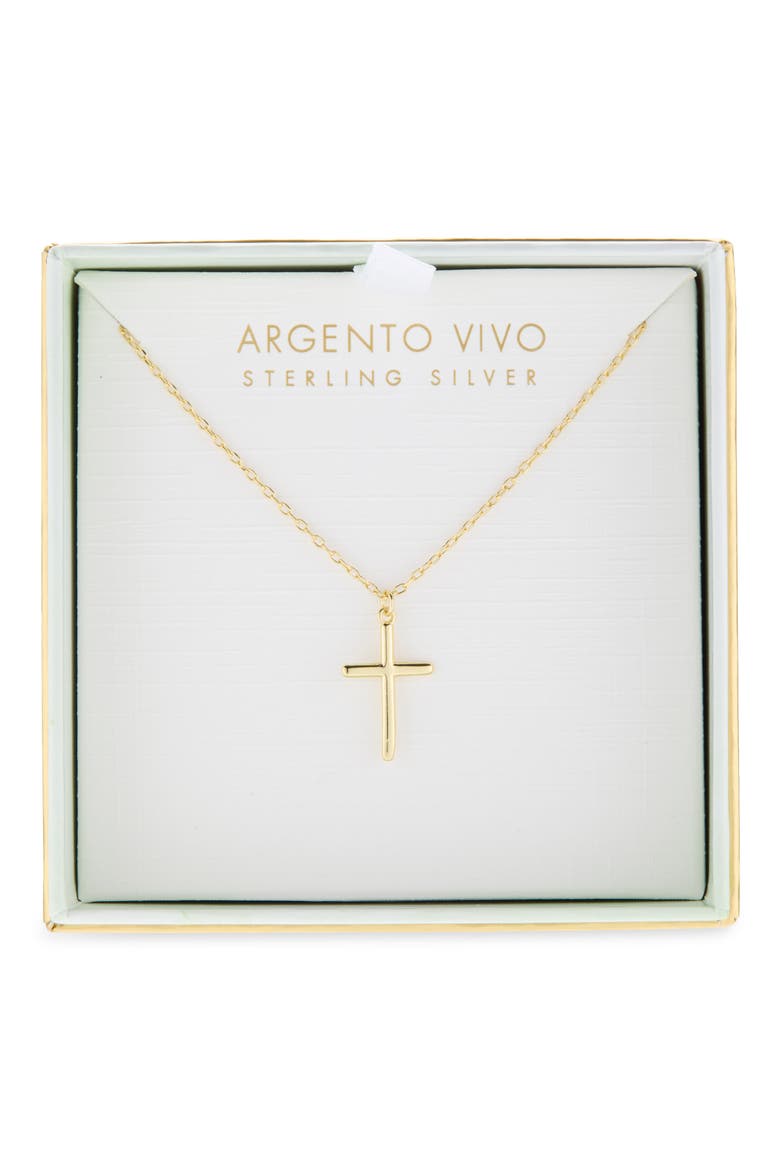 Cross Pendant Necklace, Main, color, GOLD