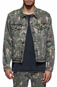 PURPLE BRAND Militaire Buckshot Camo Trucker Jacket