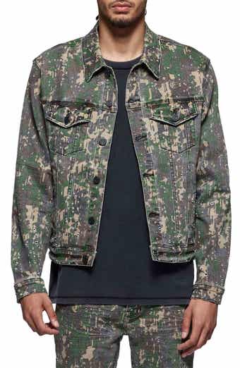 PURPLE BRAND Militaire Buckshot Camo Trucker Jacket