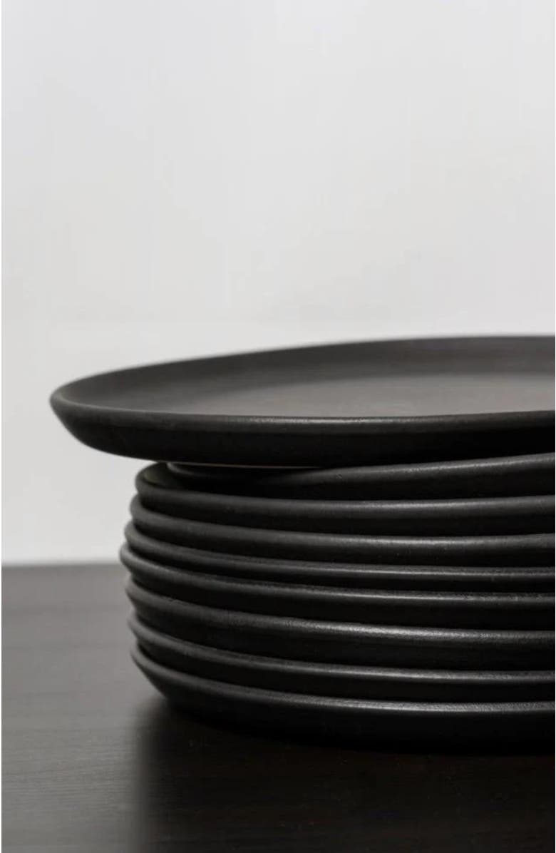 Gharyan Stoneware Tunisian Side Plates Set of 4, Alternate, color, Black