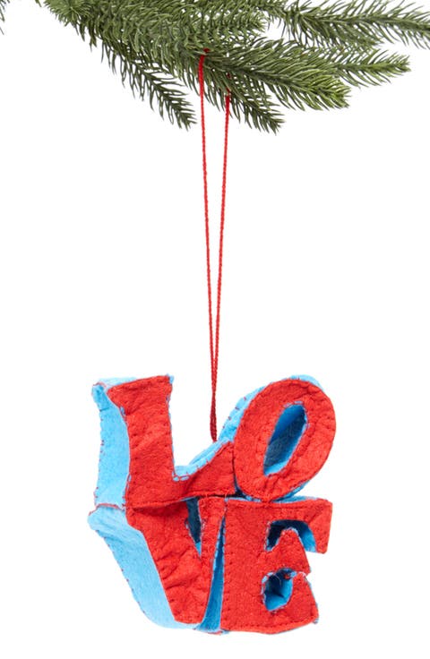 Handmade LOVE Felted Wool Ornament