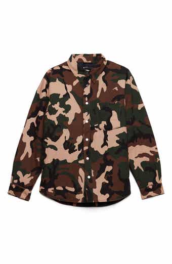 PURPLE BRAND Camo Cotton Twill Button-Down Shirt