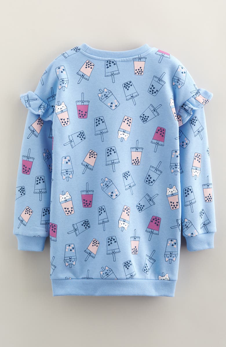 Tucker + Tate Kids' Print Cotton Sweatshirt Dress, Alternate, color, Blue Expanse Bubble Tea Cuties