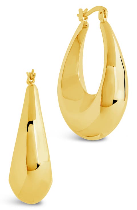 Autumn Elongated Drop Hoop Earrings