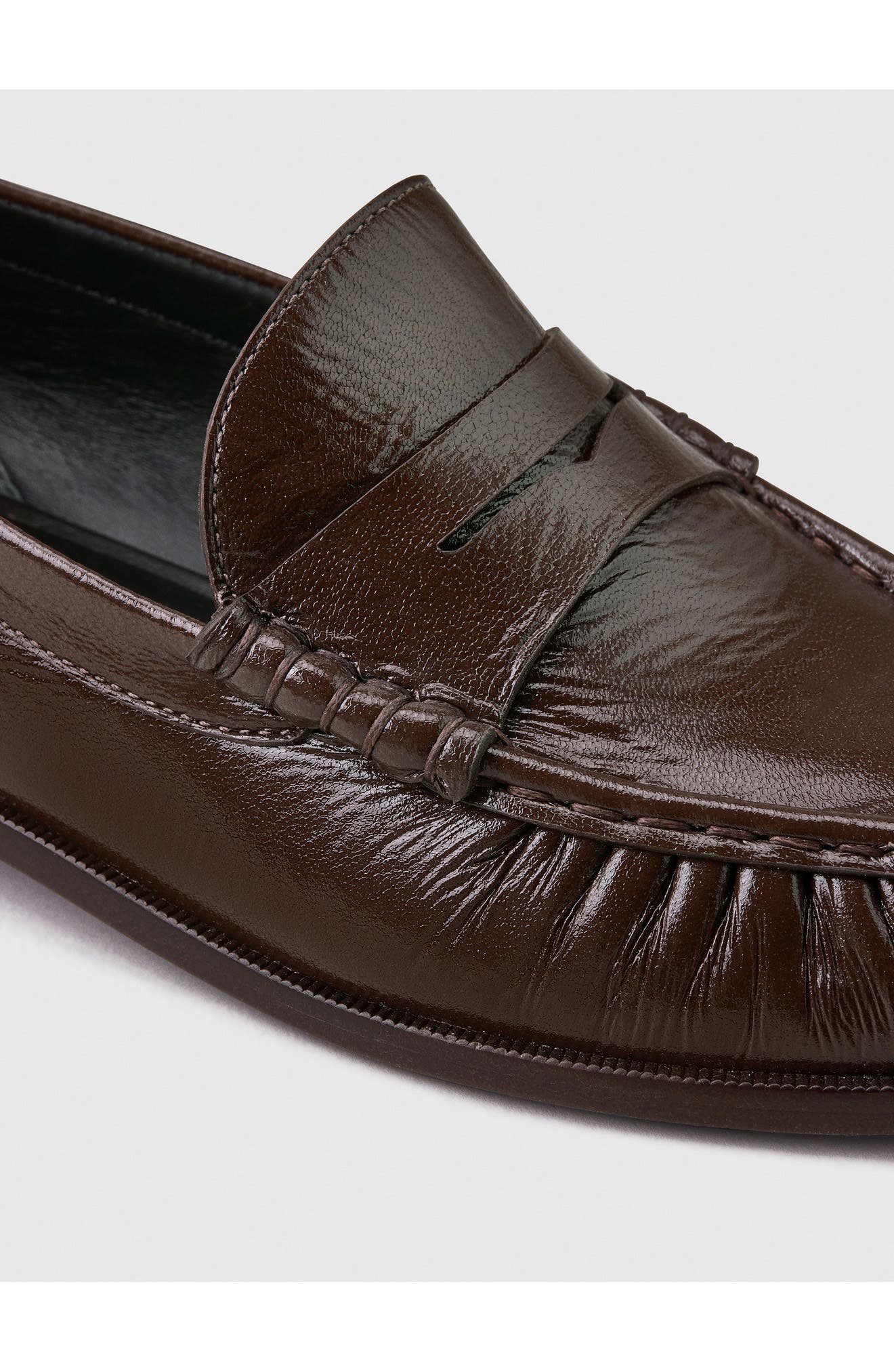 Francine Ruched Loafer, Alternate, color, ESPRESSO CRINKLE PATENT