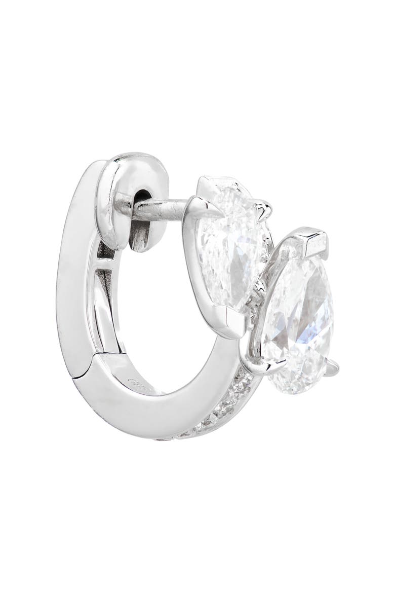 Serti Sur Vide Diamond Single Earring, Alternate, color, WHITE GOLD