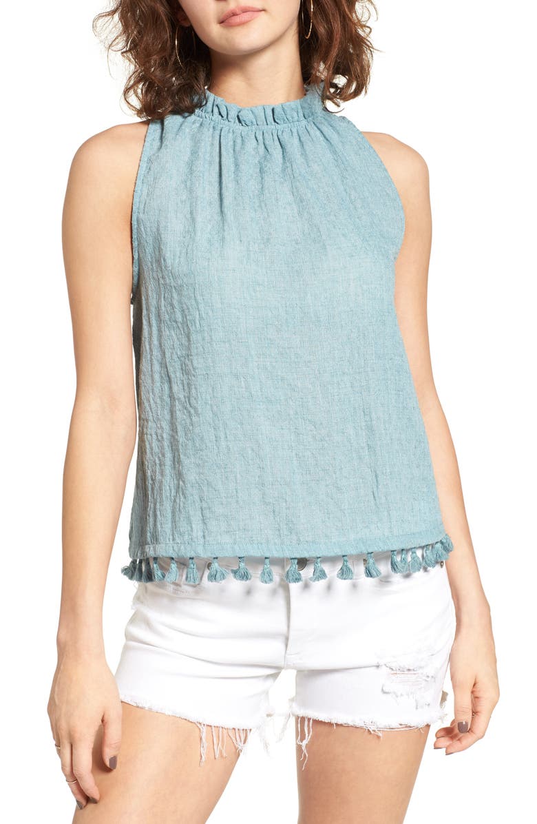 Sun & Shadow Tassel Trim Tank, Main, color, 