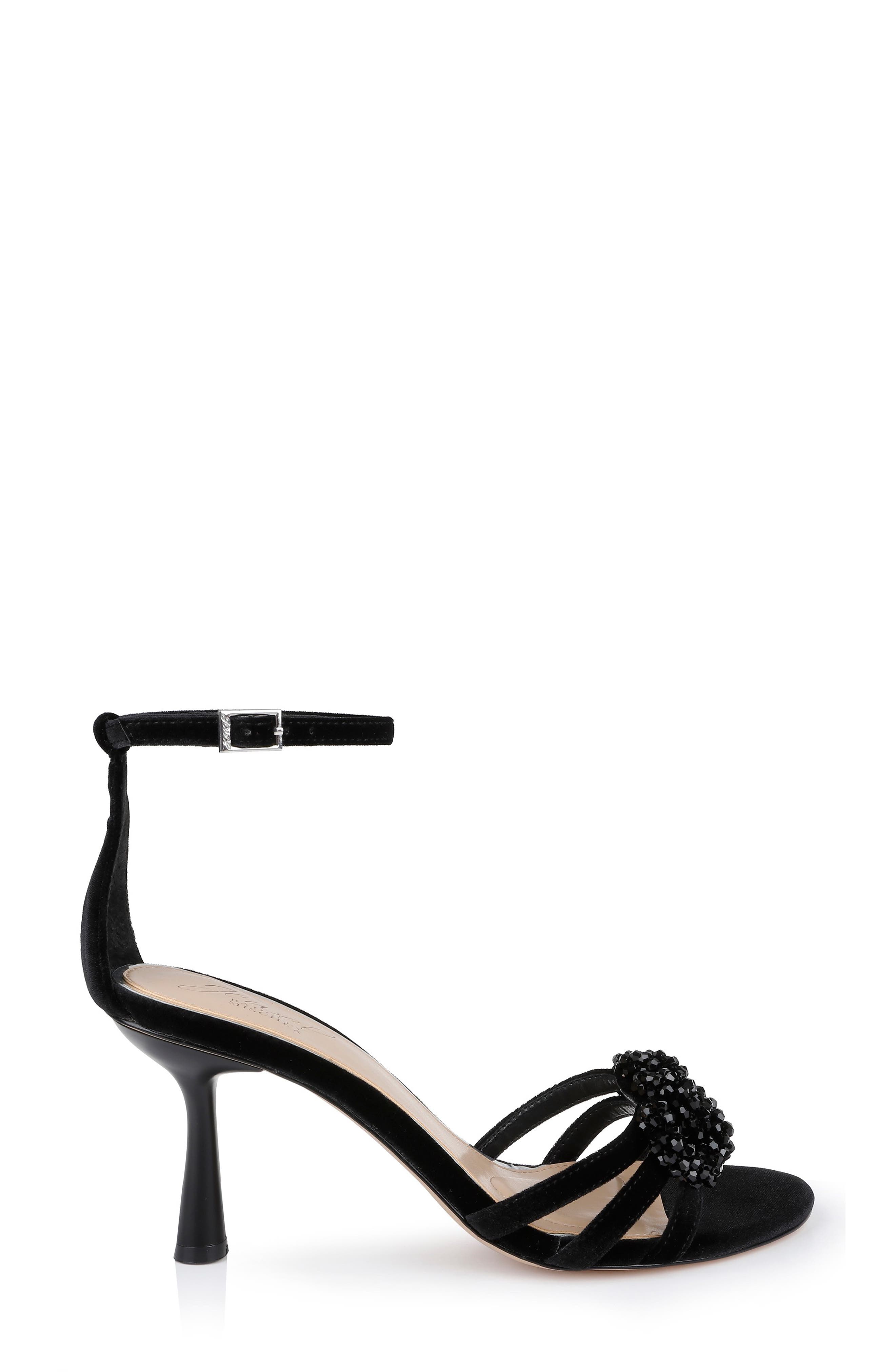 Jewel Badgley Mischka Tailani Velvet Sandal, Alternate, color, Black Velvet