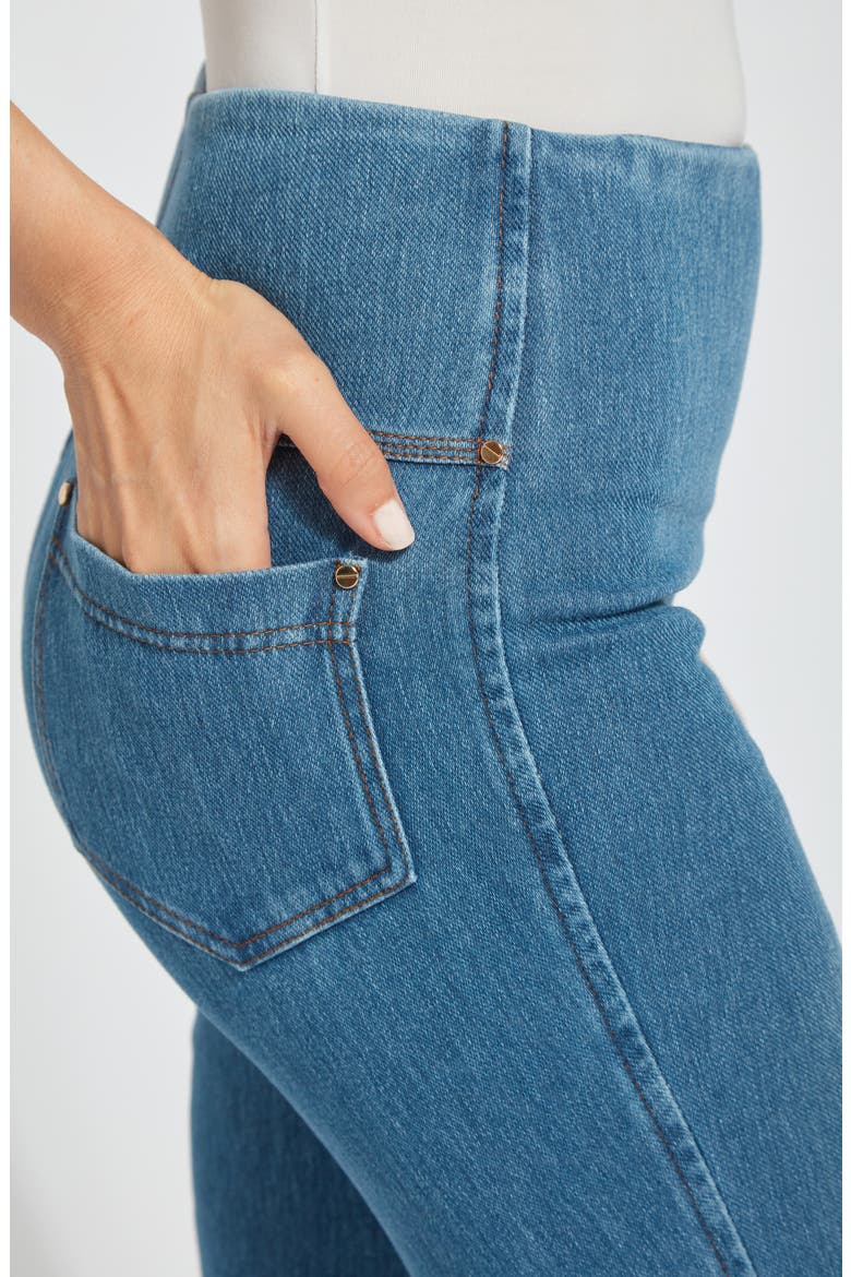 'Lyssentials High Waist Bootcut Pants, Alternate, color, MID WASH