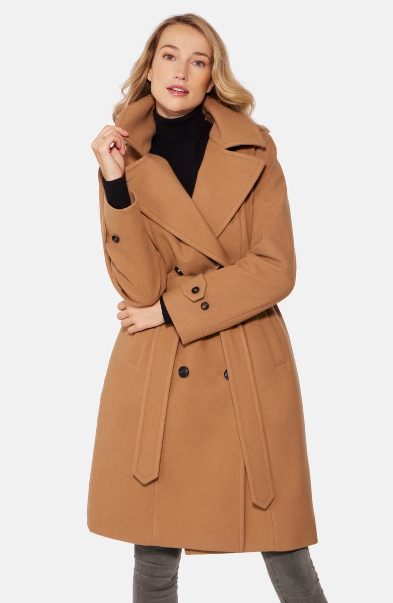 Norwegian Wool Waterproof Double Breasted Wool Blend Coat with 750 Fill Power Down Quilted Lining, Alternate, color, 