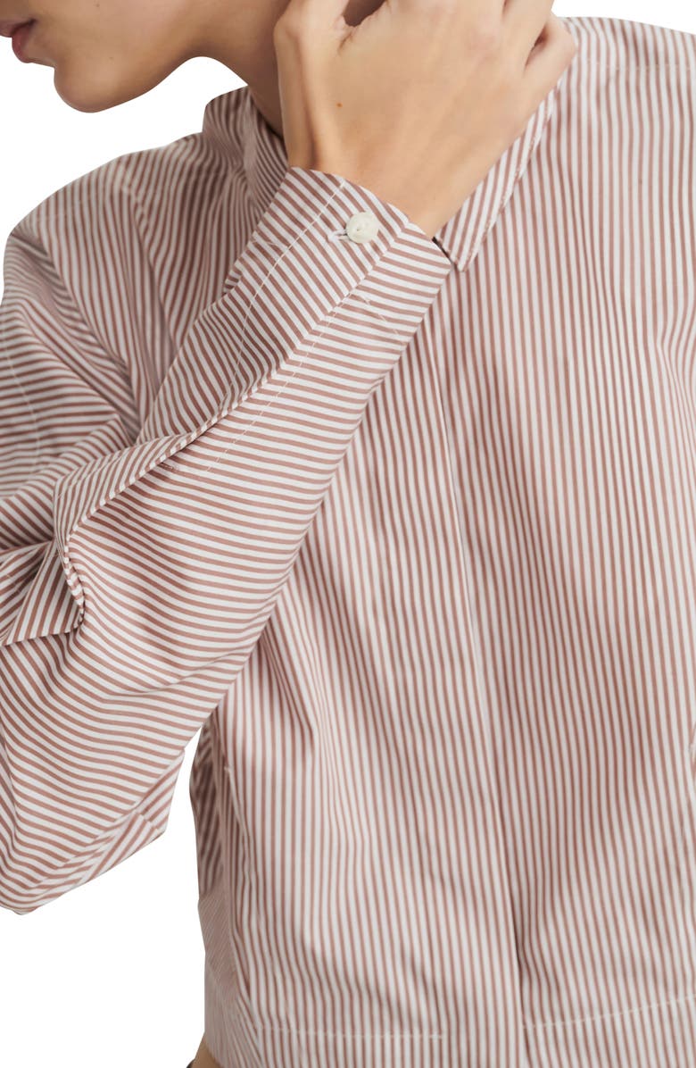 rag & bone Morgan Stripe Crop Cotton Shirt, Alternate, color, 