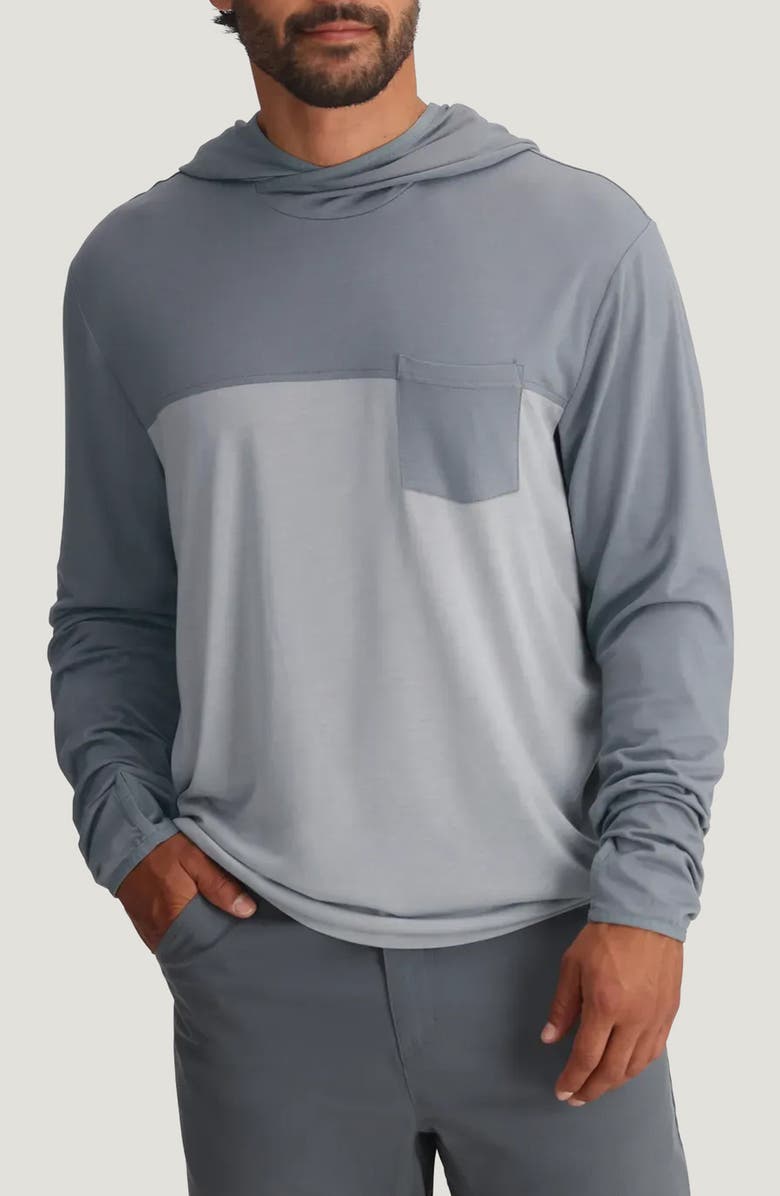 Free Fly Hybrid Performance Hoodie, Main, color, Slate / Aspen Grey