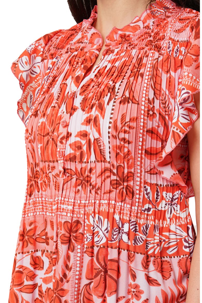 Ruffle Woven Top, Alternate, color, PRESLEY