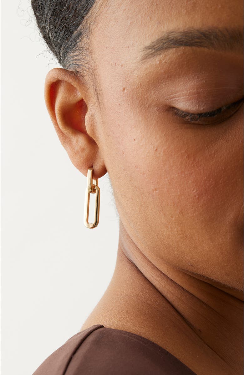 Jenny Bird Teenie Detachable Link Drop Huggie Hoop Earrings, Alternate, color, High Polish Gold
