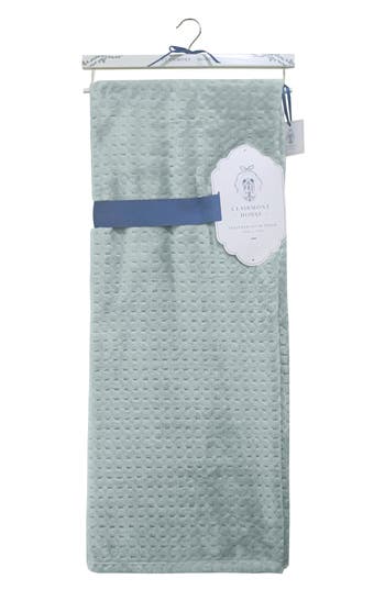 Artisan 34 Solid Textured Square Throw Blanket In Green