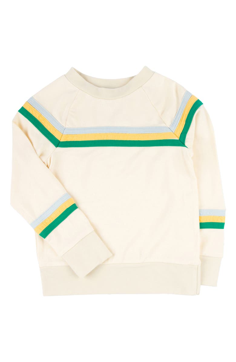 Miki Miette Kids' Iggy Accent Stripe Cotton Sweatshirt, Main, color, Retro Sport