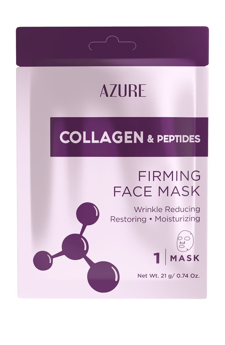 AZURE Collagen & Peptides Firming Sheet Face Mask: 5 Pack, Main, color,