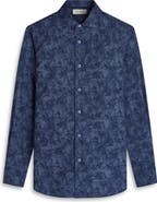 Bugatchi Axel Trim Fit Abstract Floral Cotton Button-Up Shirt
