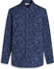 Bugatchi Axel Trim Fit Abstract Floral Cotton Button-Up Shirt