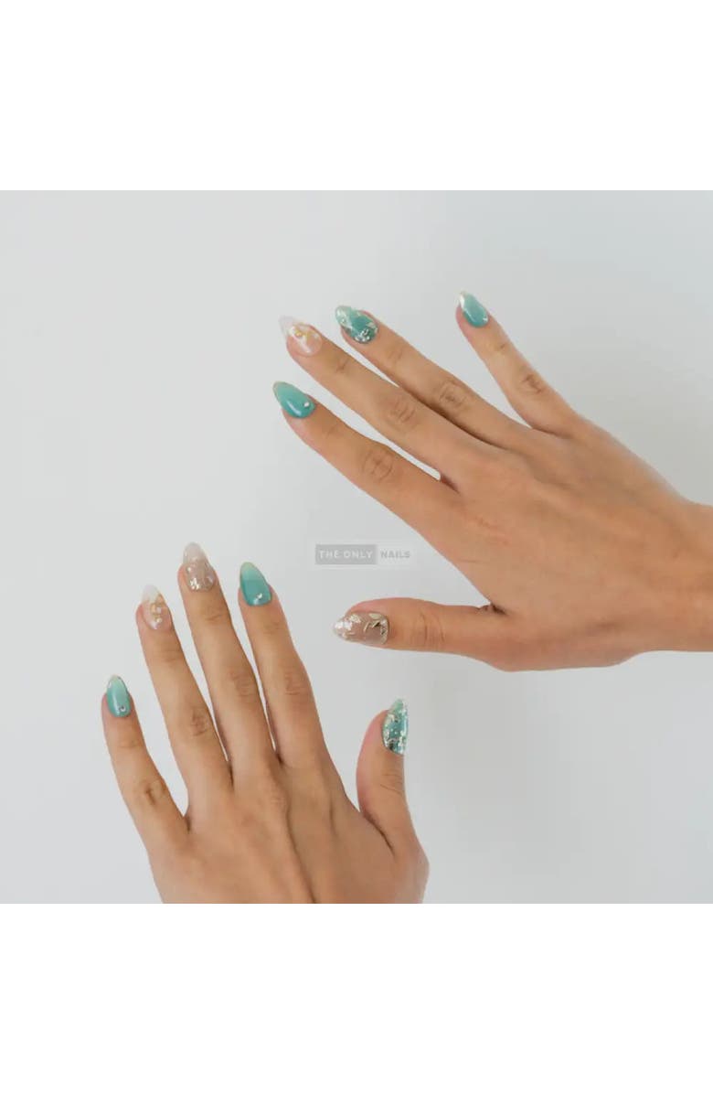 The Only Nails Jade Bloom Mint - Short Almond - Nail Set, Alternate, color, Mint Green