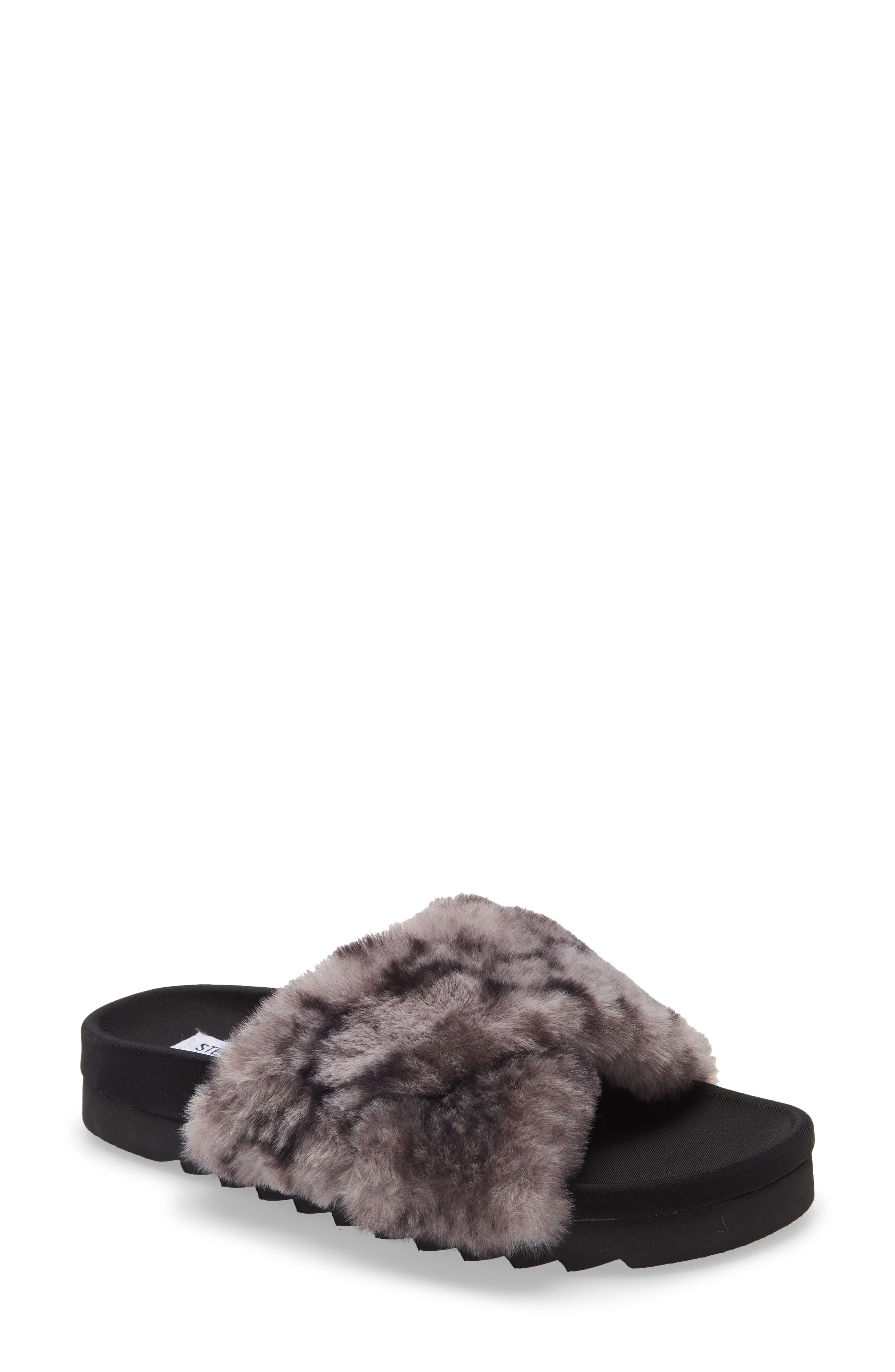 Steve Madden Amari Faux Fur Slipper, Main, color, 
