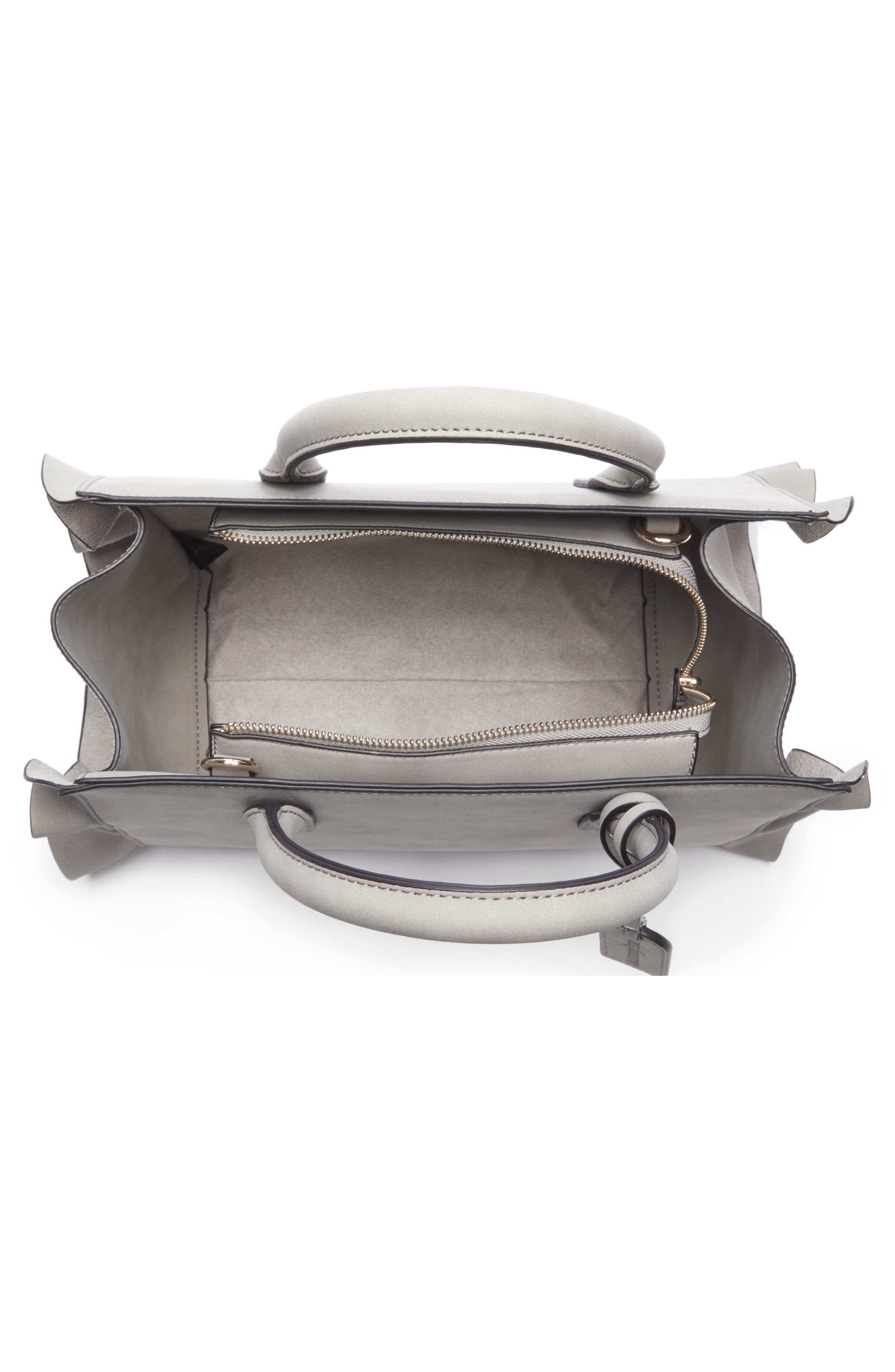Faux Leather Satchel, Alternate, color, GREY