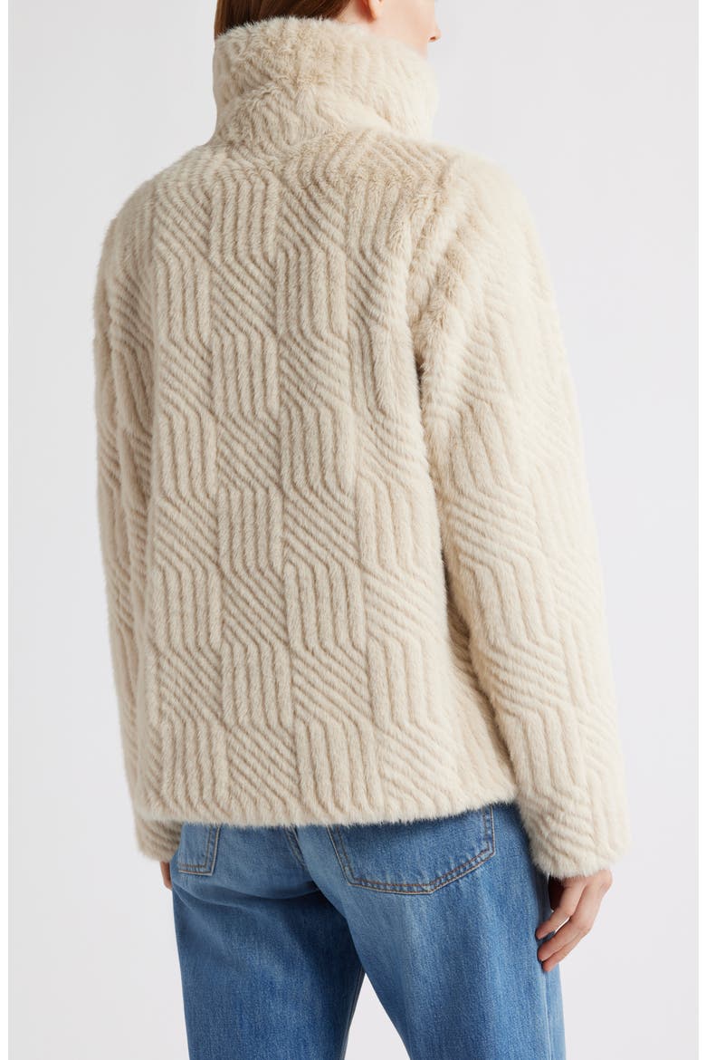 Square Pattern Faux Fur Coat, Alternate, color, OATMEAL