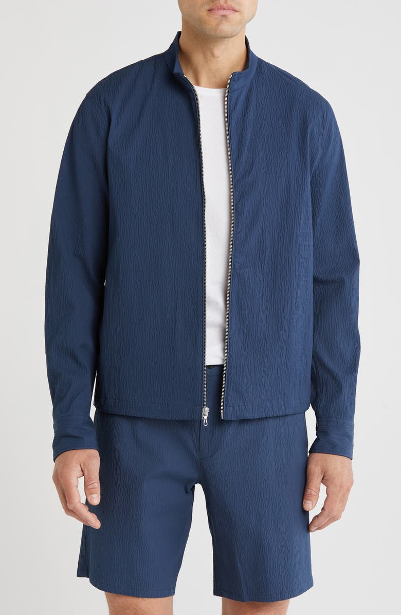 rag & bone Agnes Zip Up Seersucker Shirt, Main, color,