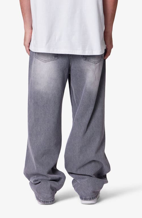 Mnml Blowout Baggy Ripped Wide Leg Jeans In Gray