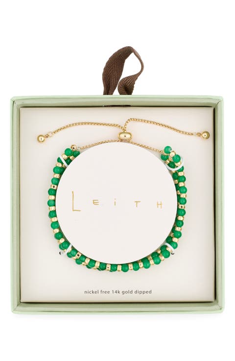 Beaded 2-Row Slider Bracelet