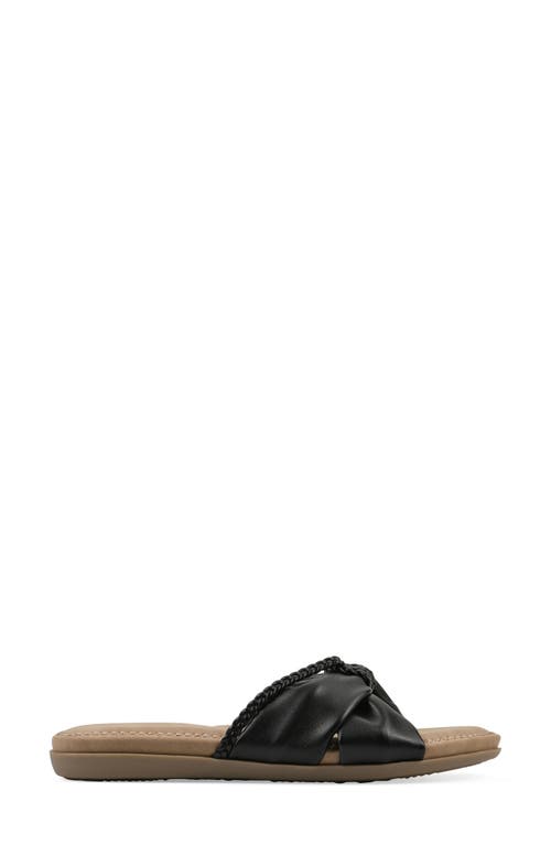 Cliffs By White Mountain Fasha Slide Sandal In Black Smooth